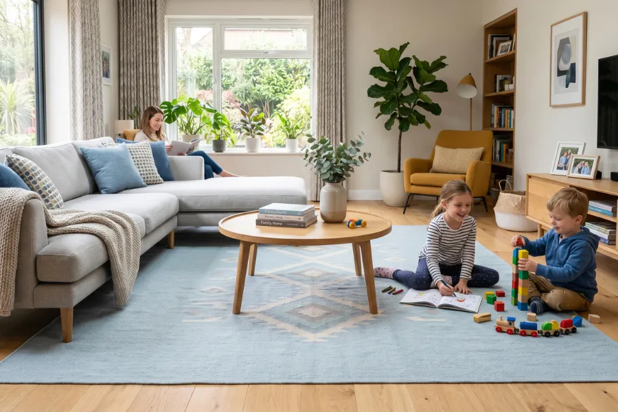 washable modern living room rug