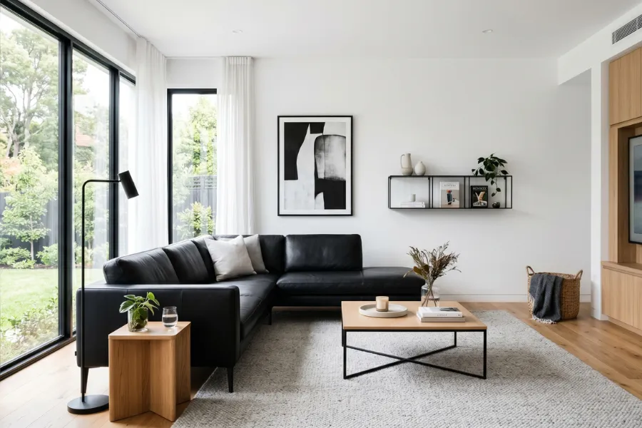 White Black Sofa