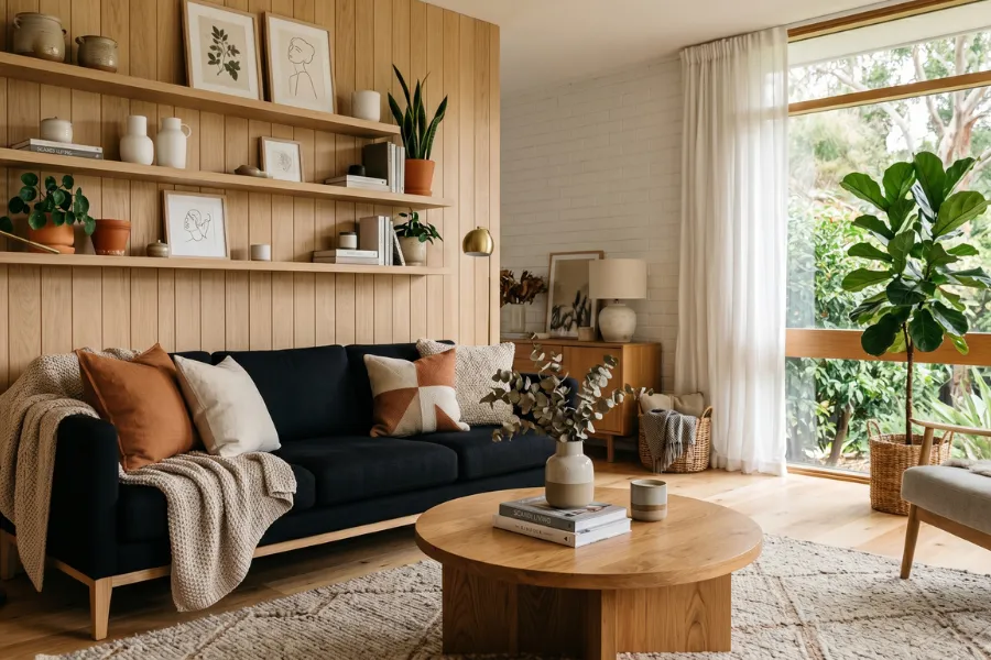 Wood Black Sofa