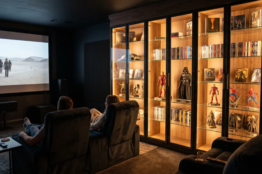 Backlit glass cabinets
