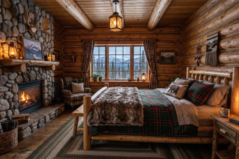 Cozy rustic Alaska bedroom