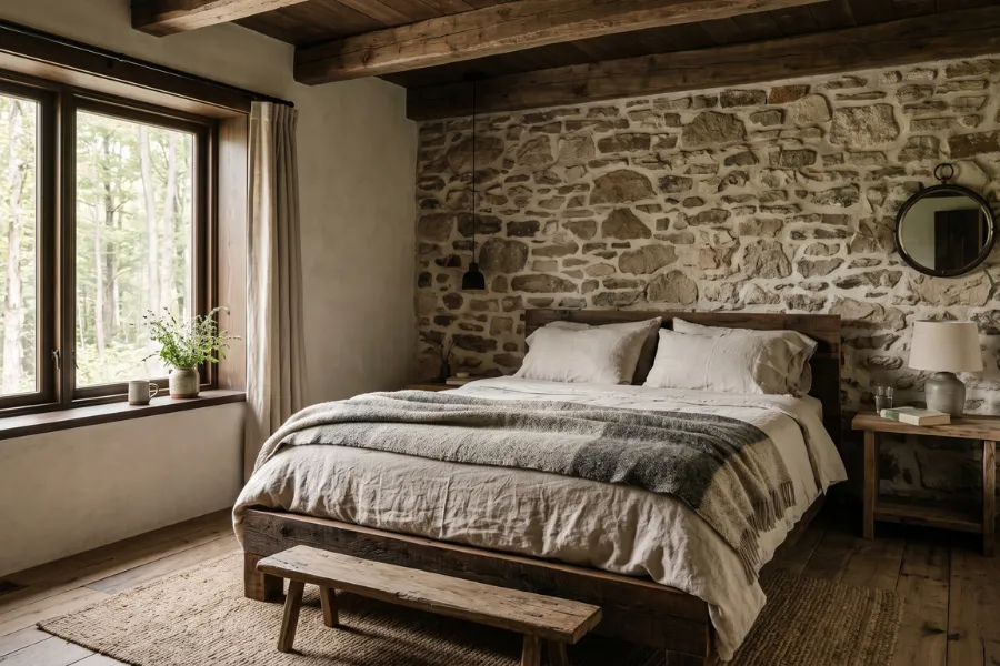 Minimal rustic bedroom decor
