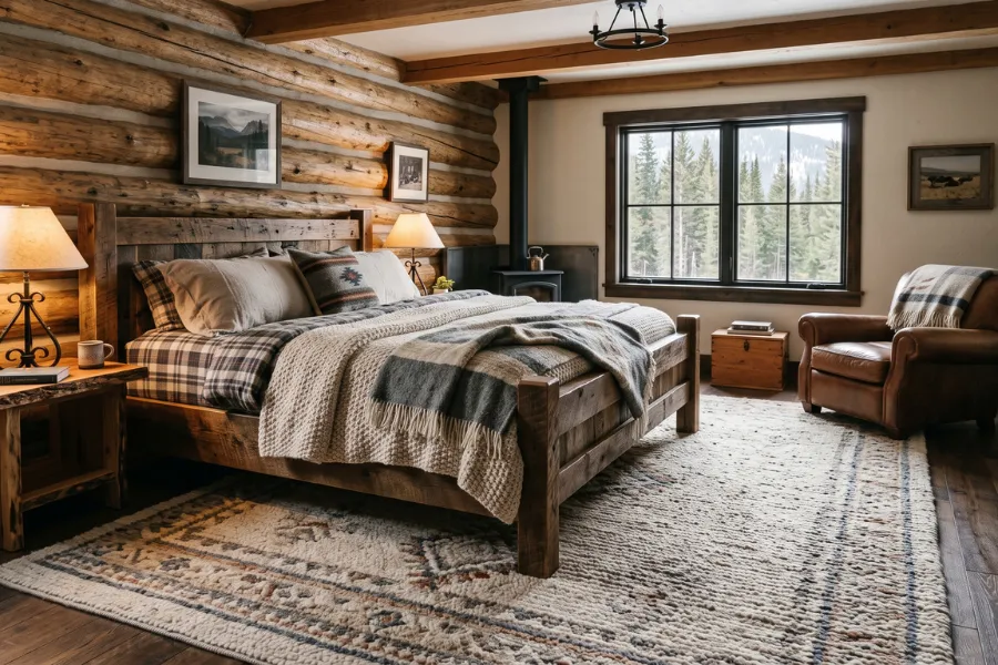 Oversized bedroom area rug