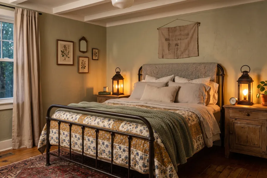 Vintage lantern bedroom lighting