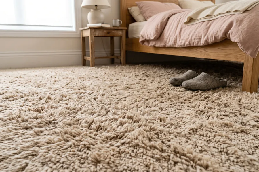 Soft wool bedroom carpet