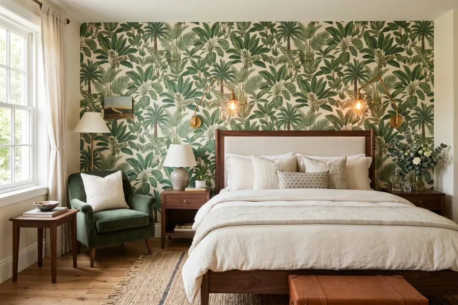 botanical wallpaper wall