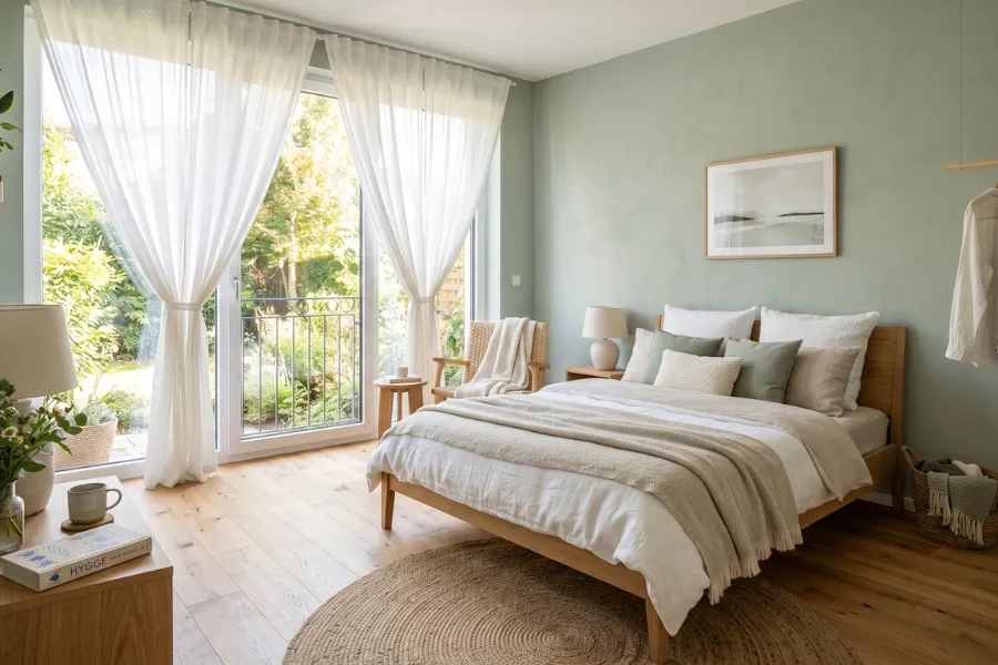 sunlit bedroom space
