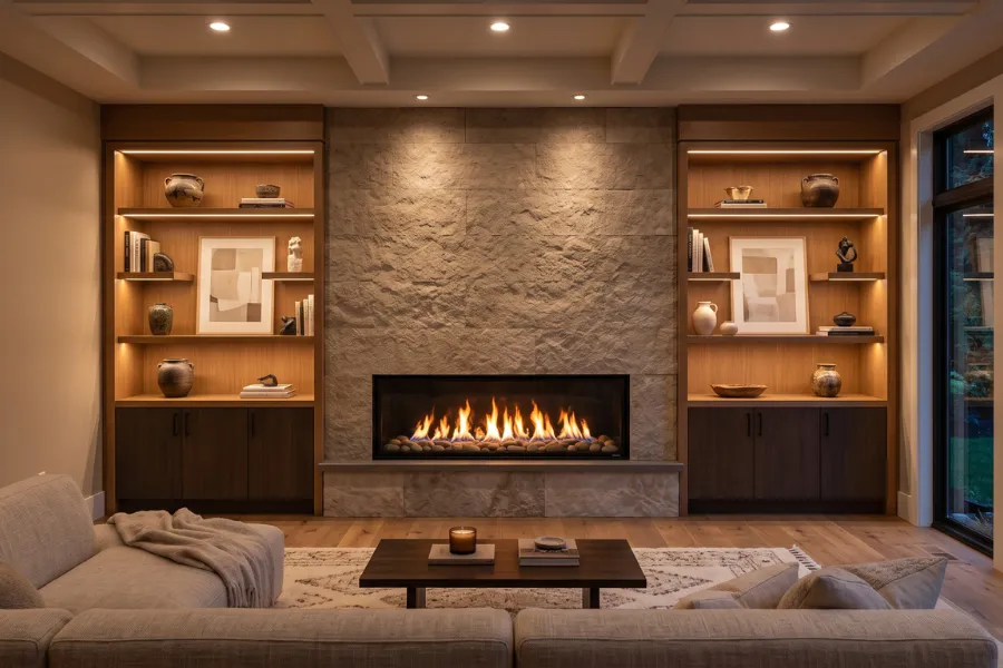 Built-in fireplace cabinets