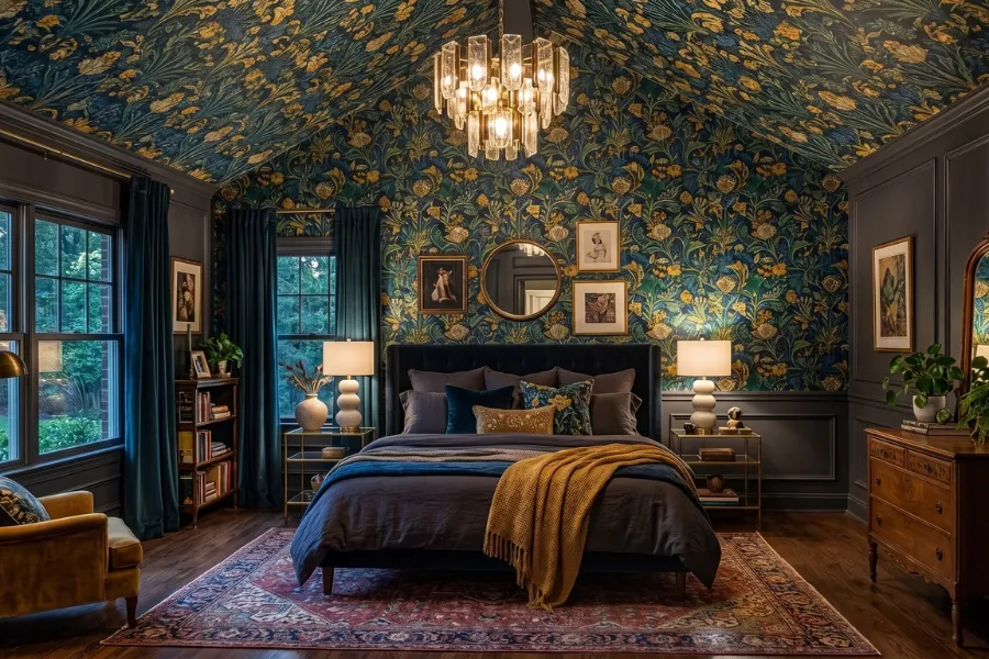 Ceiling wallpaper design bedroom