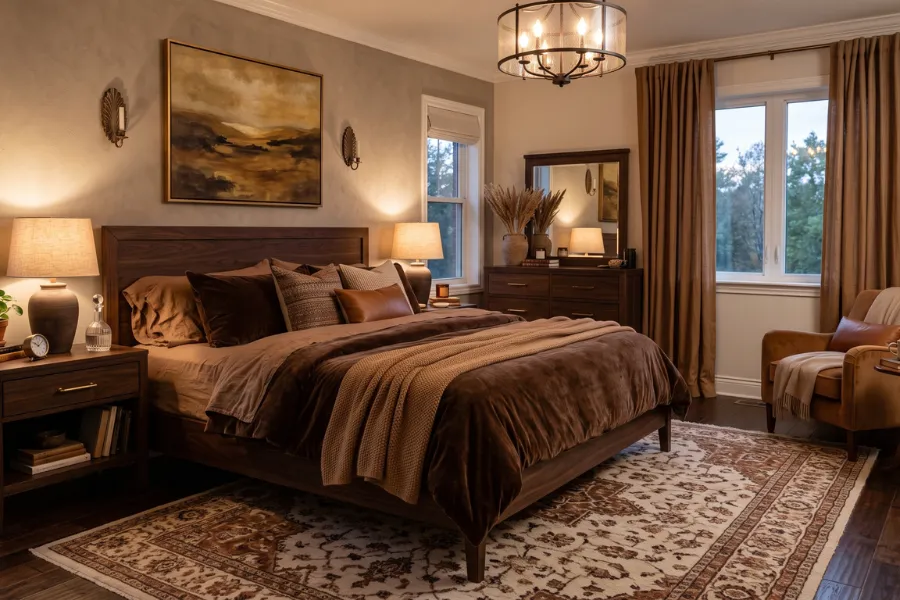 Chocolate brown bedroom