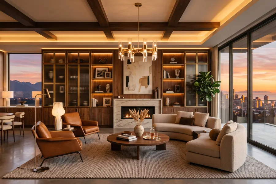 Cinematic living room cabinets