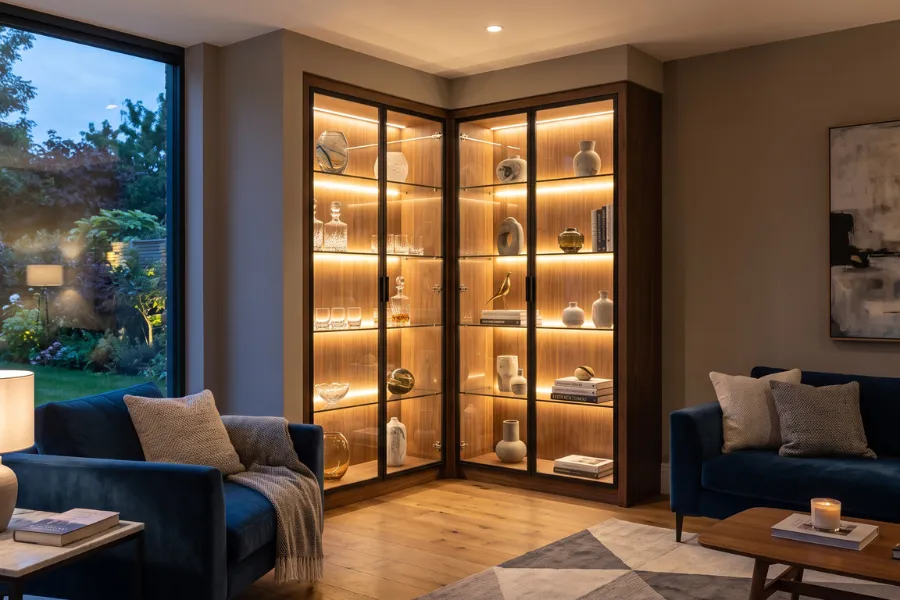 Corner display cabinets