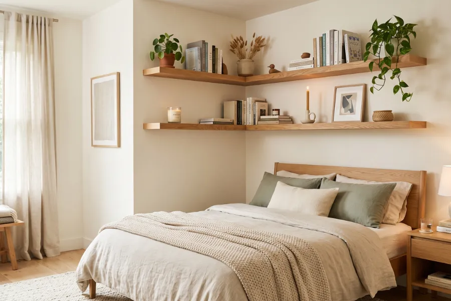 corner shelf styling