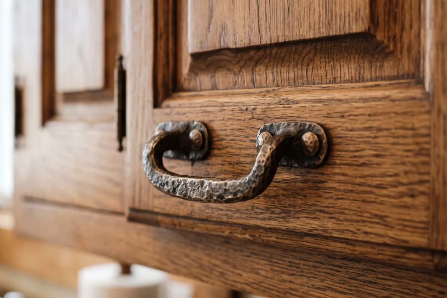 Hammered texture cabinet hardware