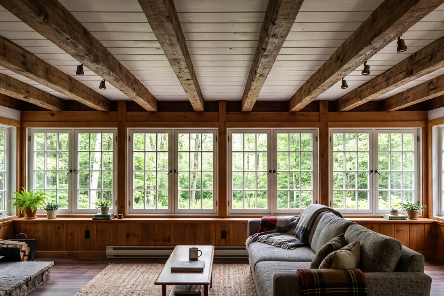 Horizontal beam ceiling architecture