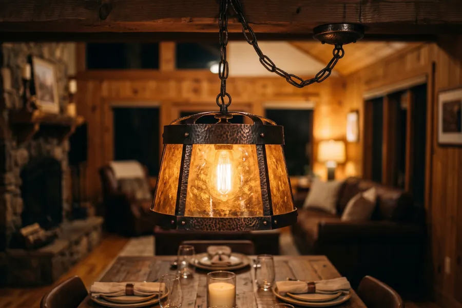 Craftsman mica pendant light
