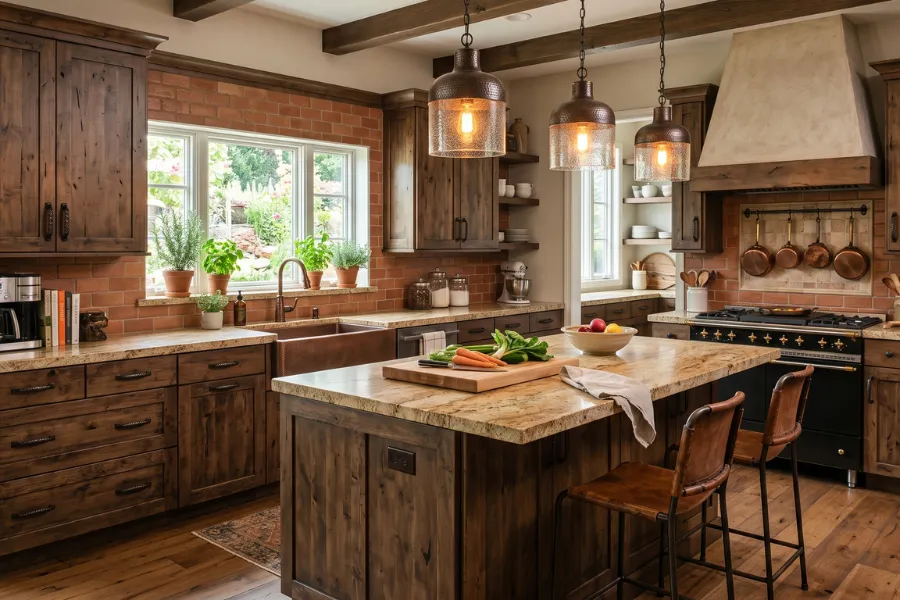 Craftsman wood kitchen cabinetry