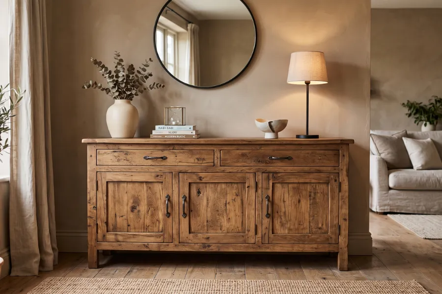 Distressed wood cabinets