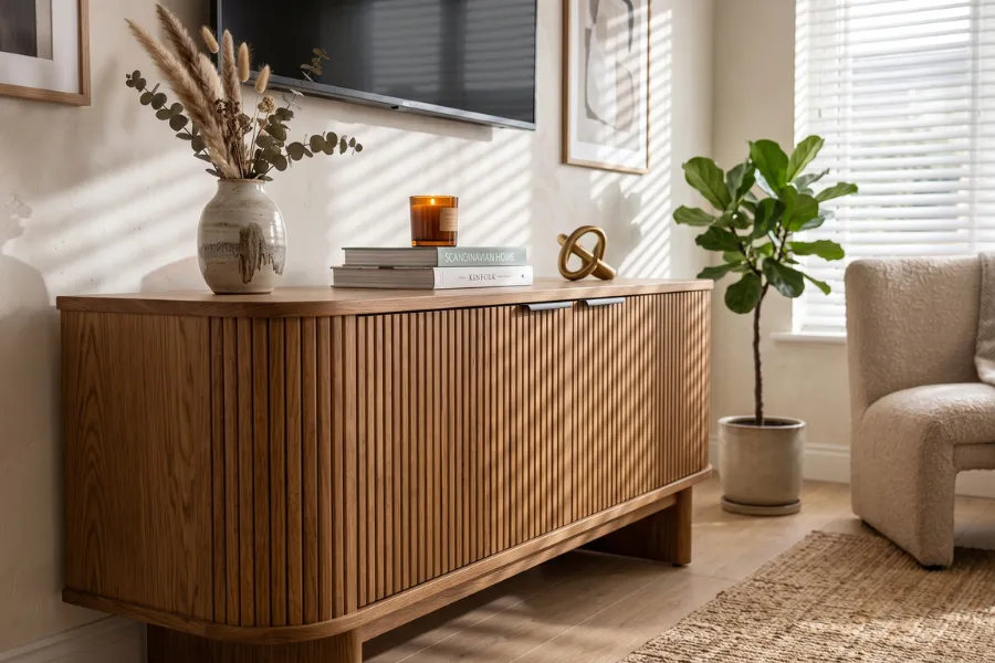 Fluted TV cabinets