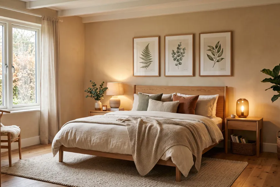 Framed bedroom art