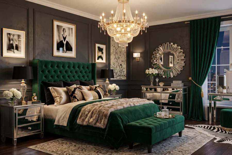 Hollywood Regency bedroom