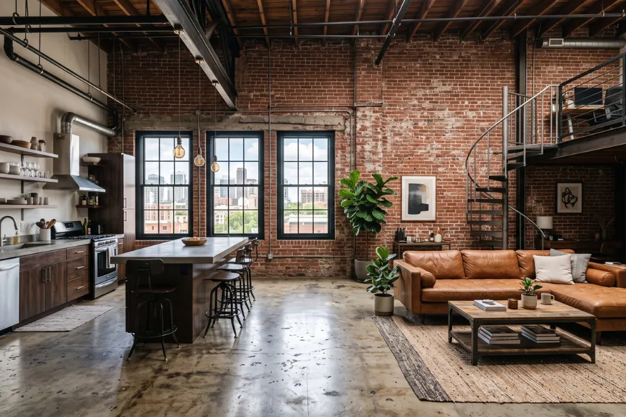 Industrial loft interior