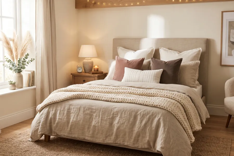 Layered cozy bedding
