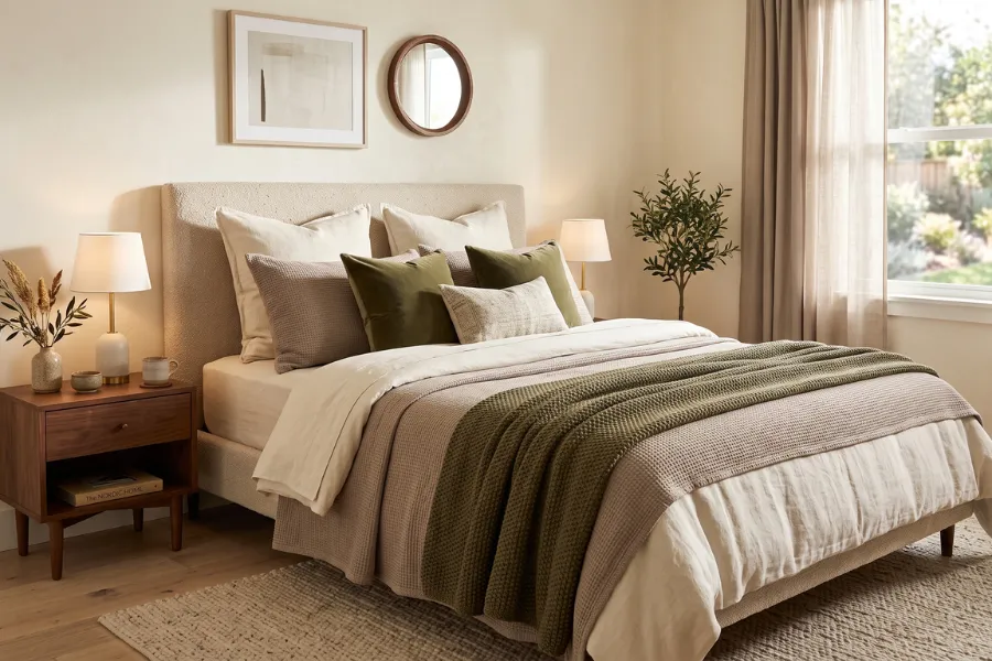 layered cozy bedding