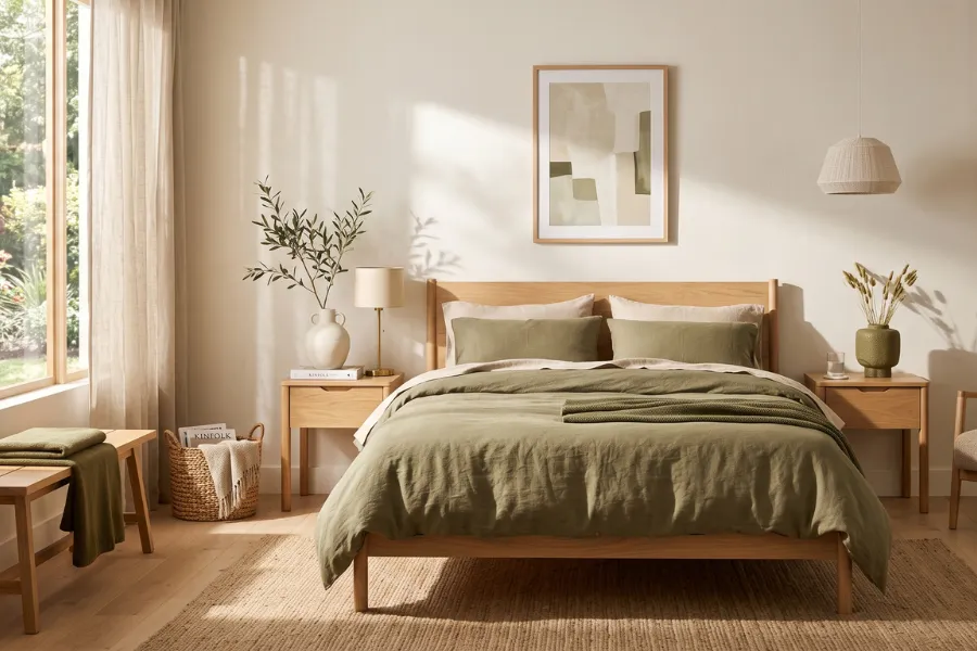 matching linen bedding