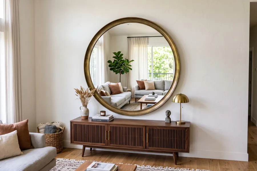 Mirror topped cabinets