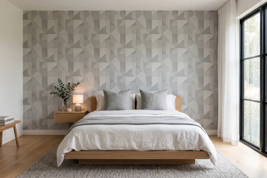Modern minimalist wallpaper bedroom wall