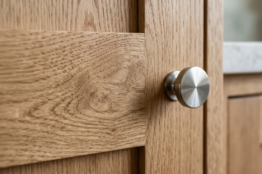 Natural oak cabinets