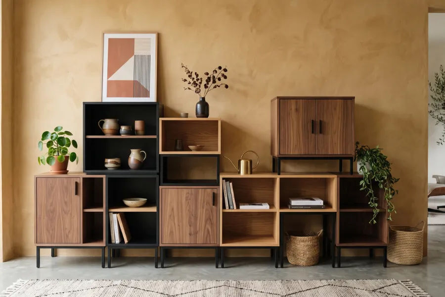 Nesting storage cabinets