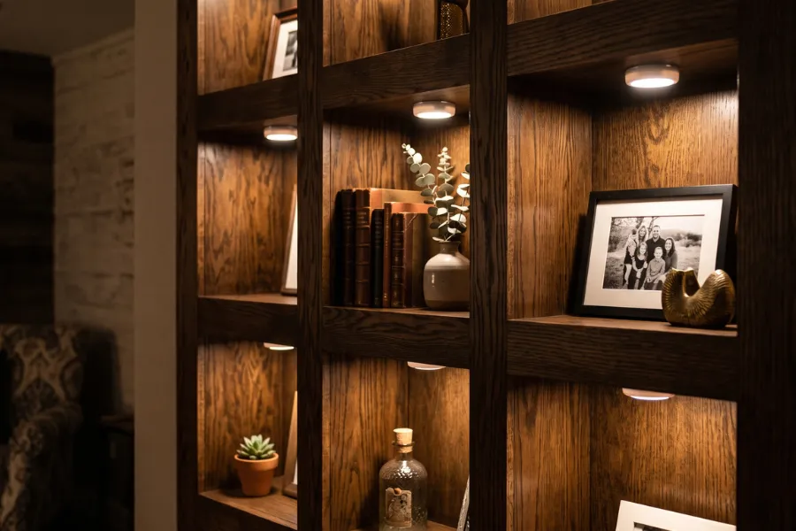 Puck light cabinets