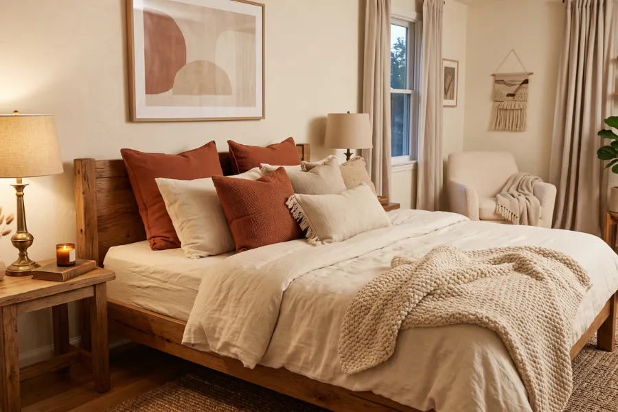 Rust accent pillows