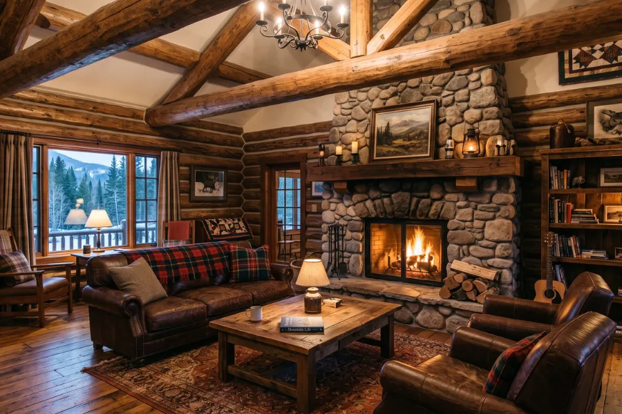Rustic cabin interior