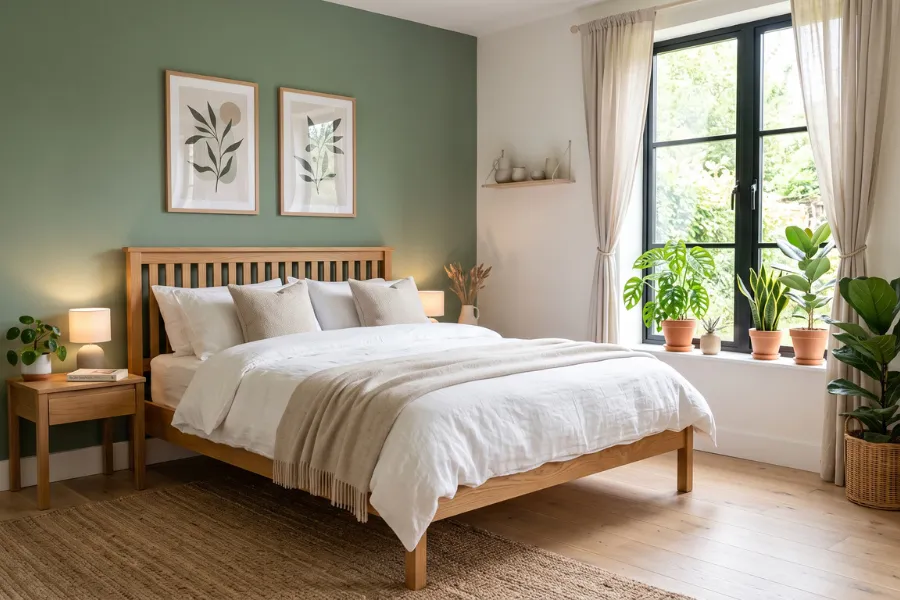 sage green wall