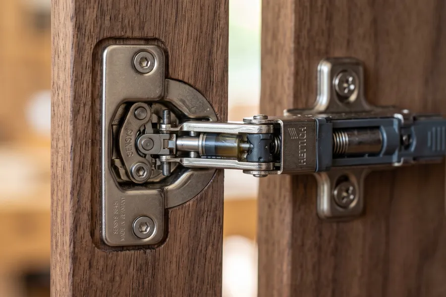 Soft close hinge cabinets