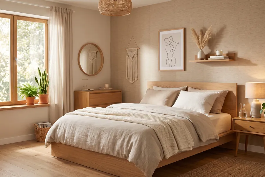 Neutral textured wallpaper