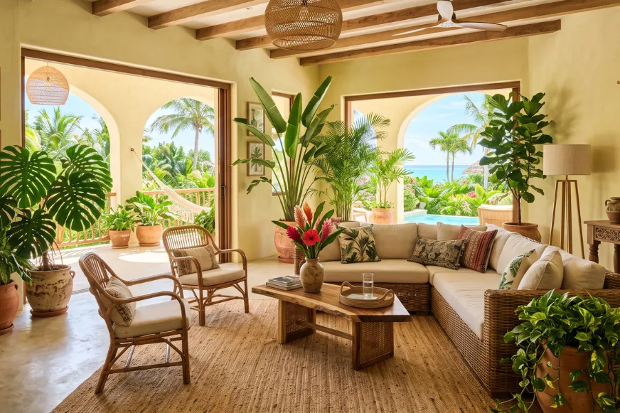 Tropical home interior