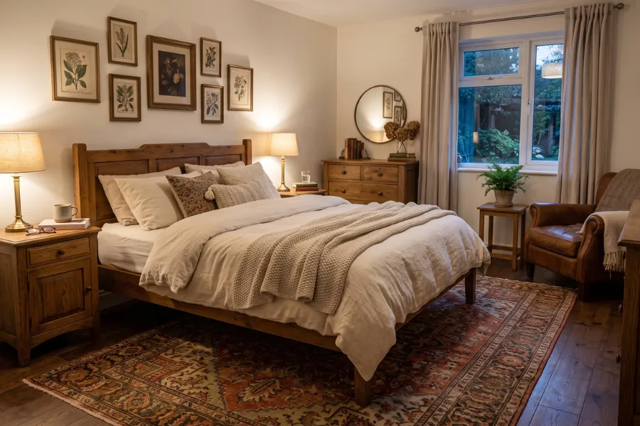 Vintage bedroom rug