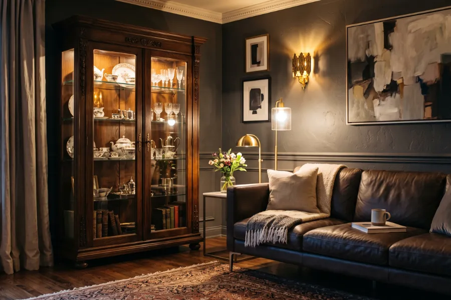 Vintage curio cabinets