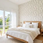 Scandinavian bedroom wallpaper decor