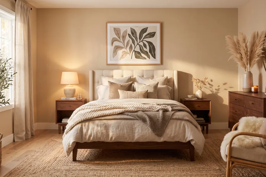 beige bedroom decor