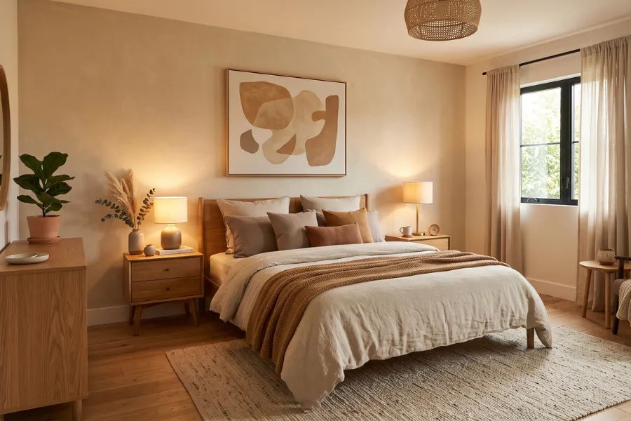 Warm neutral bedroom