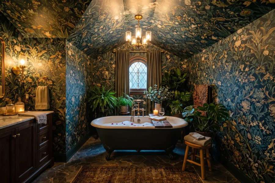 Ceiling bathroom wallpaper design