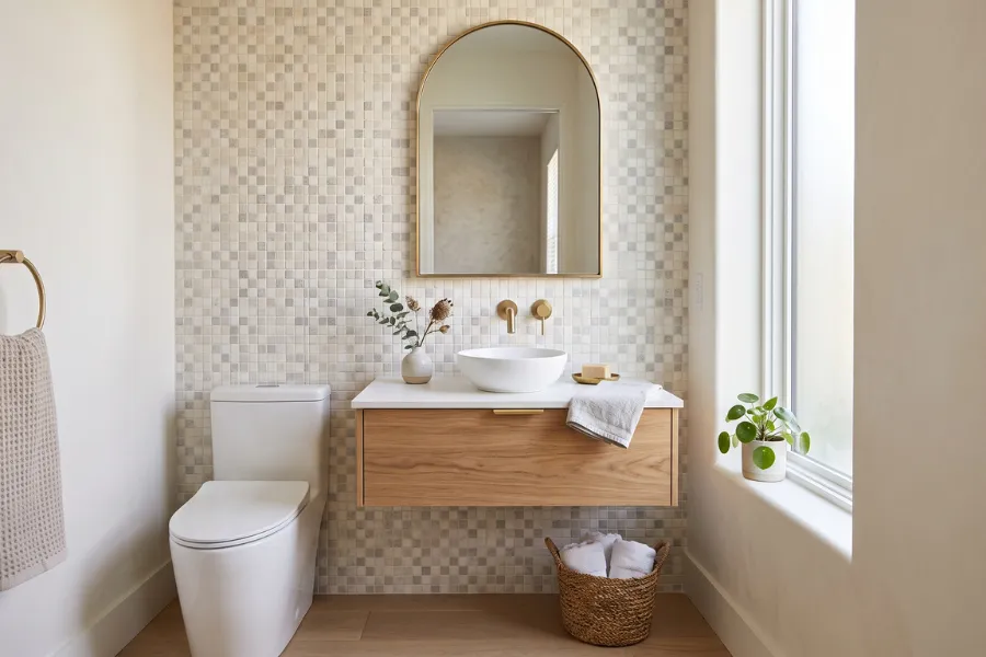 Compact mosaic accent wall