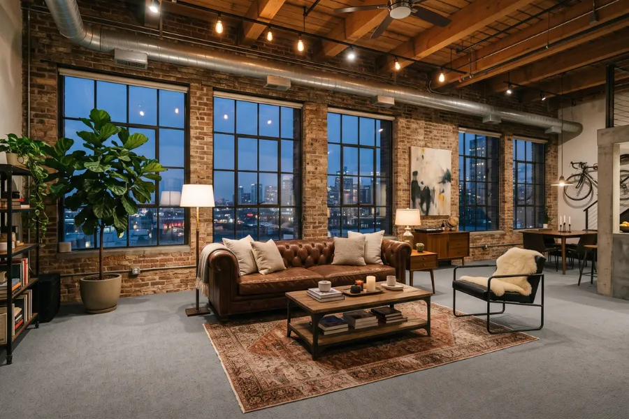 Concrete gray living carpet