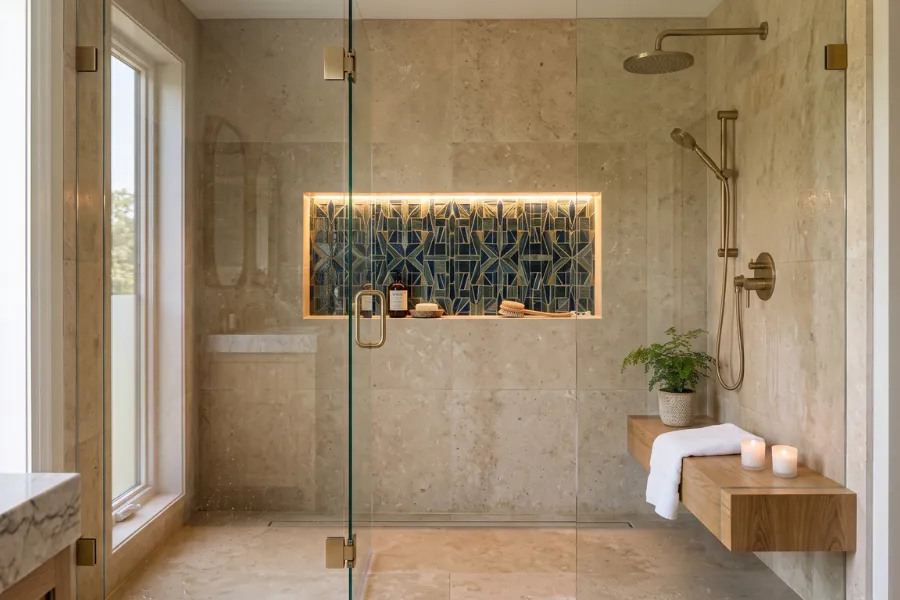 Decorative shower niche