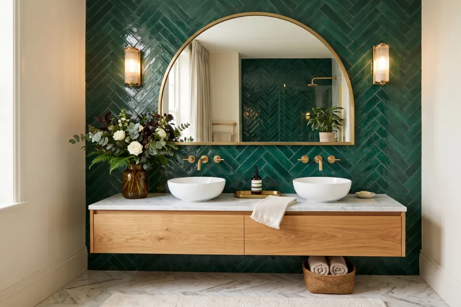 Jewel toned accent wall